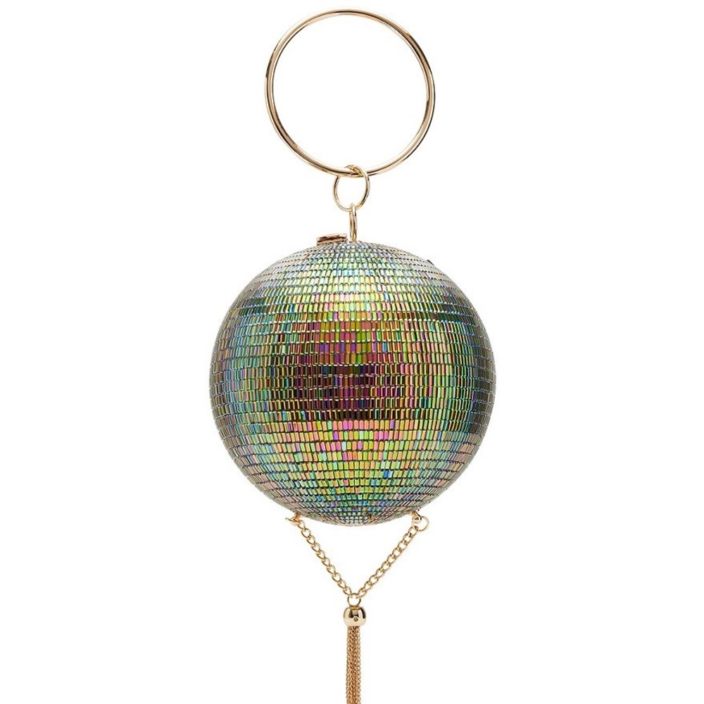 Betsey Johnson Dancing Queen Gold Hardware Rhinestone Disco Ball Crossbody Bag